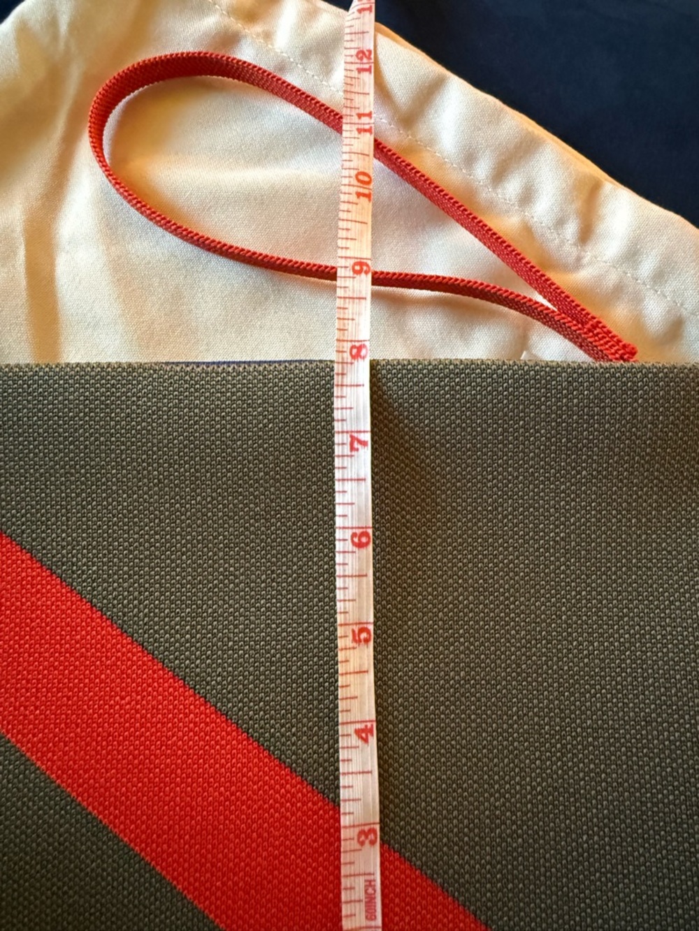 Rothy's Olive Canvas Wristlet Pouch with Red Accent - Picture 5 of 5